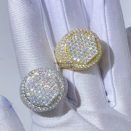 GRA Certificated Pass Diamond Tester Sterling Silver White Gold VVS Moissanite Iced Out Ring HipHop