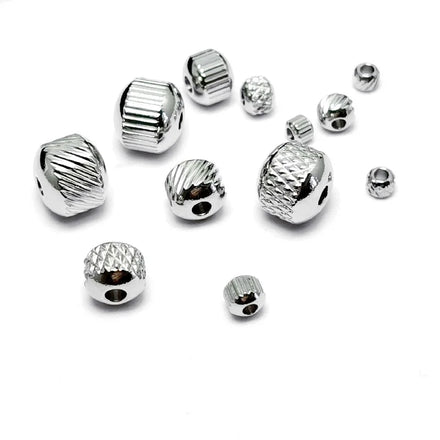 Stainless Steel Twill Round Spacer Beads Plating Gold Rose Gold Positioning Spacer Beads for Diy Jewelry Making Accessories