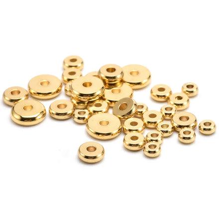 Stainless Steel Flat Round Spacer Beads Gold Plated Flat Spacer Beads for Diy Jewelry Making Accessories Wholesale