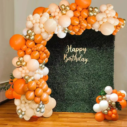 103pcs Orange Beige Theme Birthday Balloon Garland Arch Kits for Birthday Party Decoration Thanksgiving Day Decor Celebration