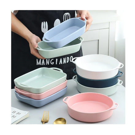 Nordic Ceramic Double Ear Baking Tray Cheese Baking Tray Baking Bowl