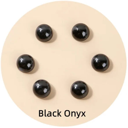 4\6\8\10\12MM Gemstone Cabochons Natural Synthetic Stone Beads Black Onyx Cabochons for Earring Necklace Bracelet
