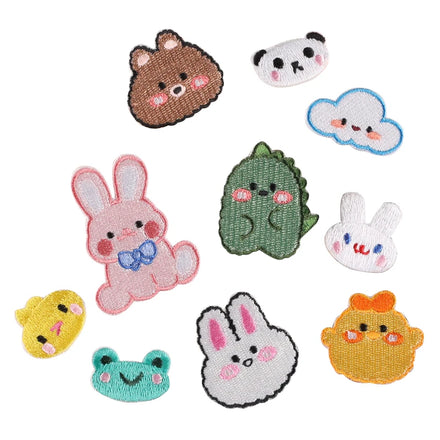 Lovely Small Size Embroidered Handmade Nonwoven Felt Self-adhesive Animal Head Patches Sticker BESTWINS for DIY