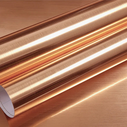 ORON Rose Gold Contact Paper Metallic Self-Adhesive Wall Paper Stainless DIY Home Decor Peel and Stick Wallpaper Roll for Fridge