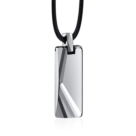 High Polish Stainless Steel Dainty Blank Square Bar Charm Link Chain Necklace for Men Party & Anniversary Gift Jewelry