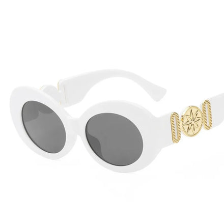 Personality Retro Oval Frame Men Women Sunglasses Street Shot Hip Hop Eyewear