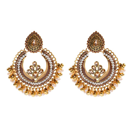 Vintage Gold Plated Drop Earrings with Teardrop Tassel Dangle Design for Women Wedding Jewelry