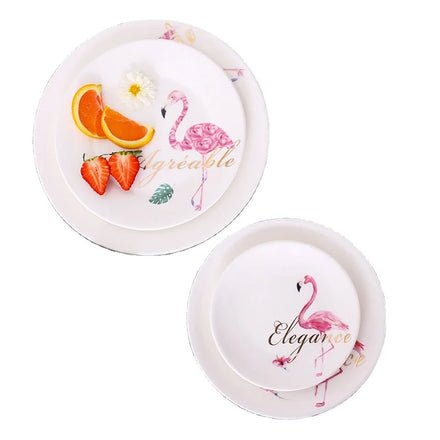 Ceramic Tableware Steak Flat Plate Creative Breakfast Plate Minimalist Party Round Plate Dish High Standard
