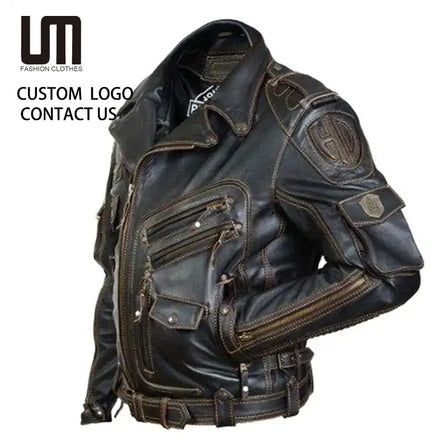 Liu Ming Oem Odm Fashion Winter Men Casual Pu Leather Slim Pocket Zipper Jacket Plus Size Coats