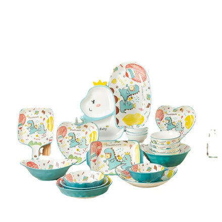 Factory Directly Supply Cartoon Ceramic Tableware Dinosaur Net Red Cute Household Rice Bowl