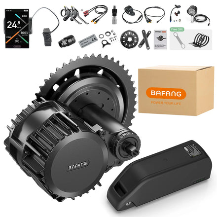BAFANG 1000W Mid Drive Motor Kit 48/52V 3-Wheel Adults Electric Bicycle Recumbent Trike 20AH Lithium Battery LCD Display 700C