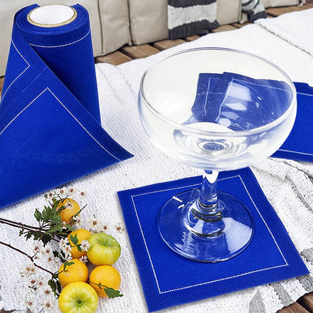 11.5*11.5cm Square Plain Dyed Disposable 100% Cotton Cloth Napkins Cup Mat and Party Coaster for Tear Away Use Eco-Friendly