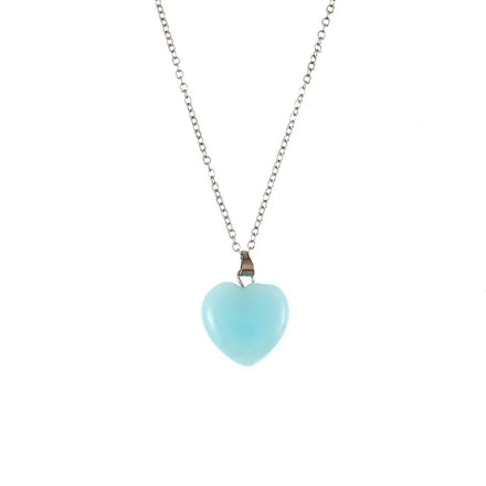 New Fashion Women Glow in the Dark Stone Heart Pendant Necklace