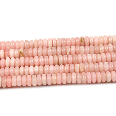 Heishi Spacer Rondelle Gemstone Beads Strand Chinese Pink Opal Abacus Rondel Disc for Necklaces Making 2x6mm