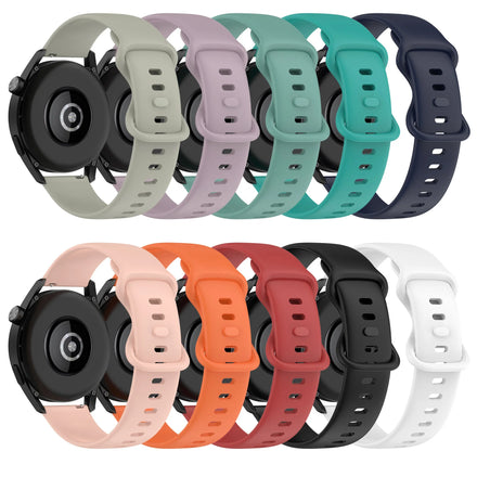 Breathable Pink 20mm Sport Silicone Watch Band with Quick Release Buckle for Huawei GT3 Pro/GT2 & for Watch 3 Waterproof