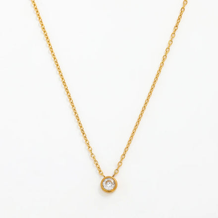Fenny Ready to Ship Simple Round Cubic Zirconia Pendant Necklace Trend for Women Stainless Steel Jewelry Wholesale