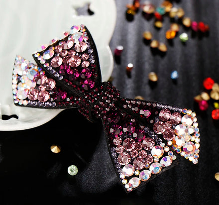 HX-189 Hot Sale Bow Tie Crystal Flower Pattern Rhinestone Hairpin Hair Clip Fashion Accessories for Girls Party Hair Decoration