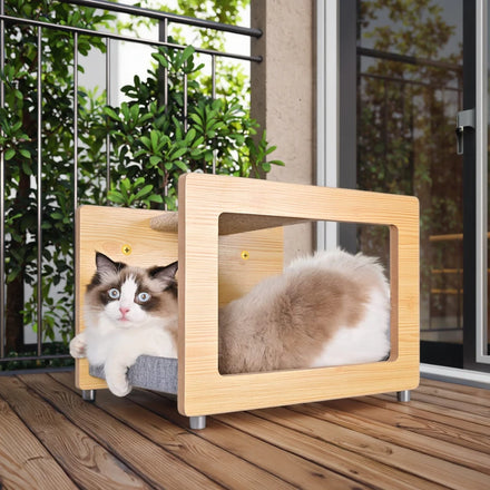 Stylish Unique Wall-Mounted Cat House Wooden Cat Hammock Bed for Cats Pet Beds