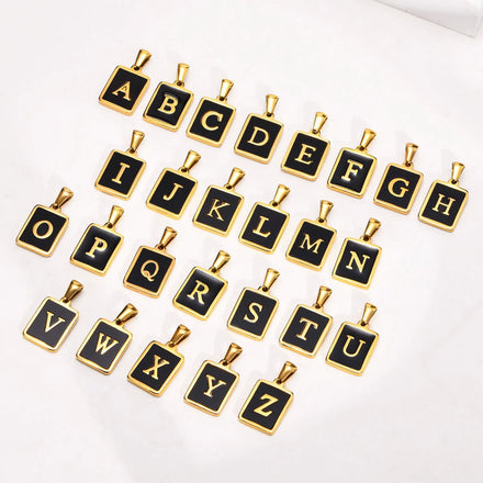 Factory Direct Sales A-Z Initial Letter Pendant Shell Alphabet Necklace Enamel Alphabet Letter Pendant Women Jewelry Accessories