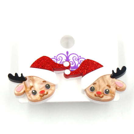 ERS737ER1605 1Pair New Product CN Stud Earring for Women Christmas Deer Cute Acrylic Jewelry