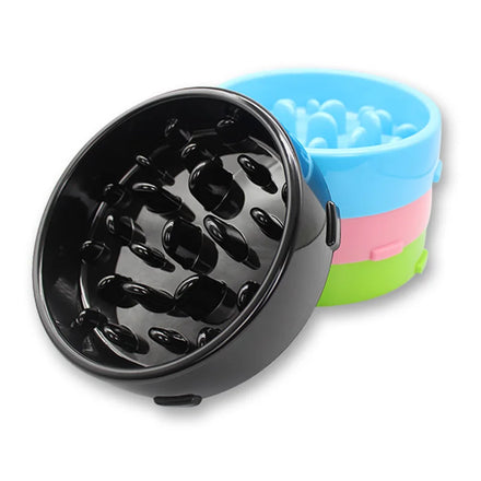 Hot Sale Rounded Easy to Clean Funny Pattern Travel Puzzle Anti Gulping Interactive Bloat Durable Slow Feed Pet Bowl