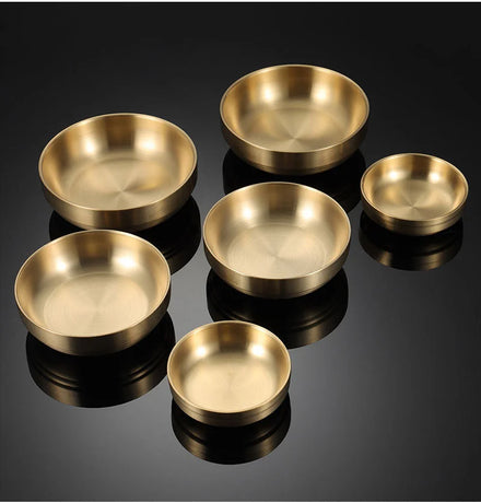 Heat Insulated Mixing Bowl Double Layer Rice Bowls Stainless Steel Metal Ice Cream Soup Bowls