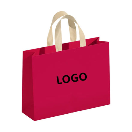 Luxury Handle Paper Bag with Recycled Materials Custom Logo for Supermarket Promotion Gift Packaging & Beauty Cosmetics