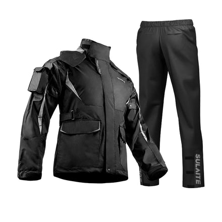 SULAITE High Reflective Waterproof Coat Double Rain Coat Motorcycle Waterproof for Bike Rider