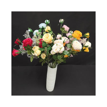 Red Roses 7 Heads Happy Roses Artificial Flowers for Wedding