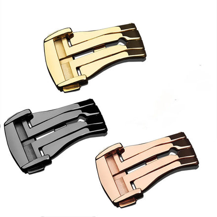 Vintage Stainless Steel Watch Band Accessories Clasp Folding Buckle Butterfly Clasp 16 18 20MM