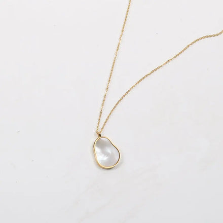 Fenny Simple Light Luxury White Shell Gourd Pendant Necklace Non Tarnish for Women Stainless Steel Jewelry Wholesale