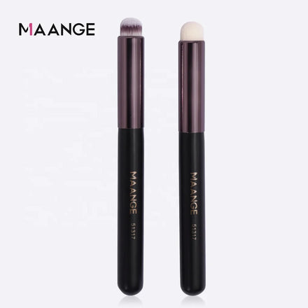 MAANGE New Custom Logo Private Label Black White Pink 2Pcs Lip Cosmetic Brush Women Nylon Wood Foundation Makeup Brush Set