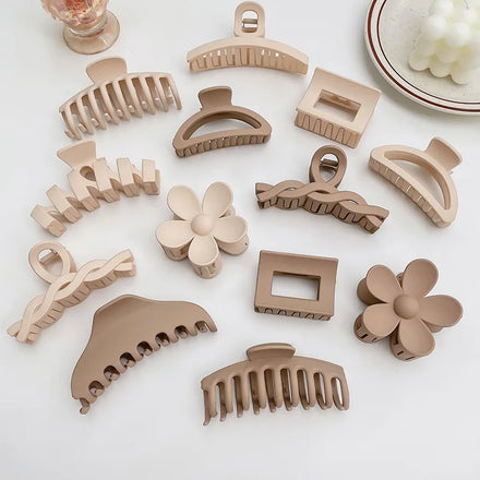 83 Designs Fashion Thick Hair Accessories Jewelry Flower Geometric Large Hair Clips Beige Coffee Acrylic Hair Claws for Women