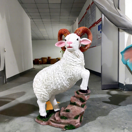 Life Size Fiberglass Sheep Decoration/ Sheep Life Size Figures Props/ Fiberglass Animal Statue Goat