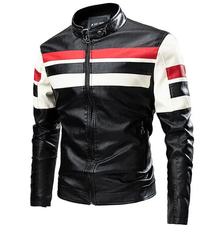 Custom Logo Men Winter Designer Outdoor Jackets Fashion Coat Locomotive Motorcycle Black Leather Jacket