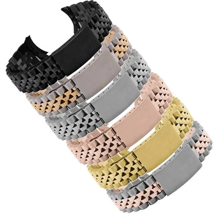 In Stock 5 Beads 316L Stainless Steel Watch Strap Metal Curve End Watch Band Replacements for Metal Bracelets 18 19 20 22mm