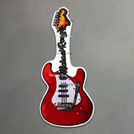 3D Amazing Colorful Irregular Customized Die Cut Guitar Shape Tufting Carpet Custom Logo Rug
