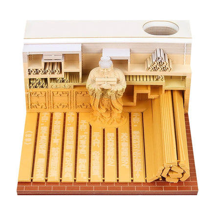 Original Design Golden List Student Gift Paper Carving Confucius Model Handmade 3D Memo Pad