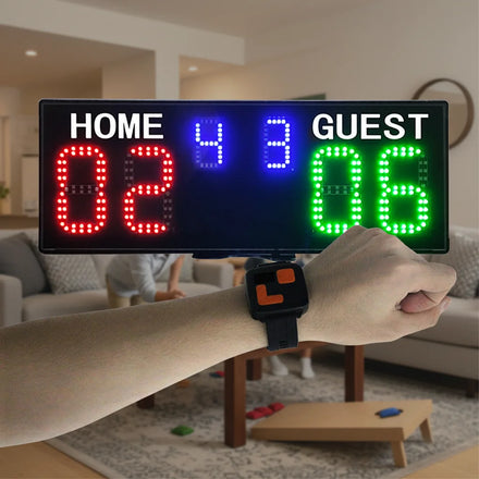 Ganxin Standard Scoring Digital Scoreboard for Cornhole Table Football Yard Games Indoor Tennis Padel Court Score Board LED