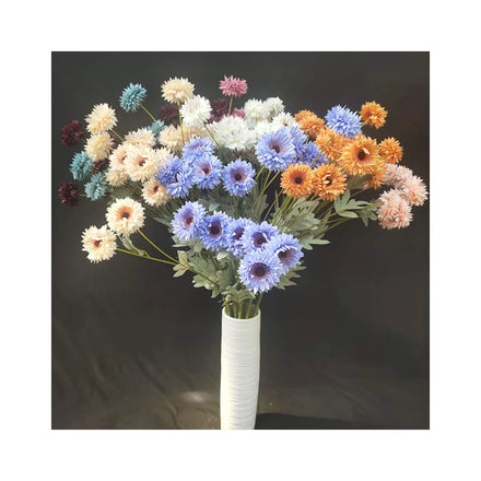 Silk Artificial Flowers 8 Heads Numerous Layers Chrysanthemums Artificial Plastic Flowers