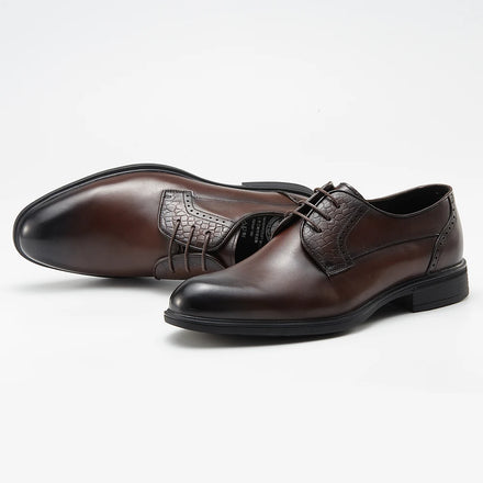 2023 New Design Wear-Resistant Genuine Leather Derby Shoes for Men Formal Business Shoes Soft Breathable Dress Shoes