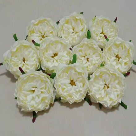 Factory Low Price Wholesale 9 cm Artificial Austin Rose Head for Flower Wall Decor Rose Silk Heads