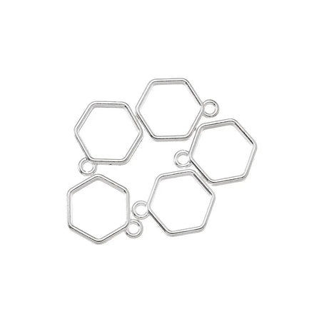 YuenZ 7Color Mini Hexagon Charm Hollow Glue Blank Pendant Tray Bezel Charms DIY Bracelet Necklace Handmade Bezel Mold