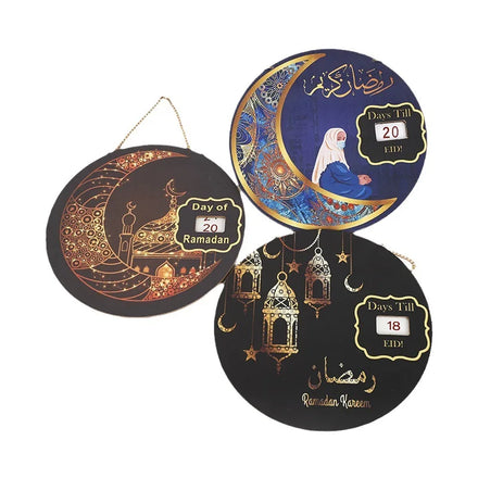 Eid Decorations Muslim Ramadan Decorations Wooden Hanging Eid Mubarak Countdown Calendar