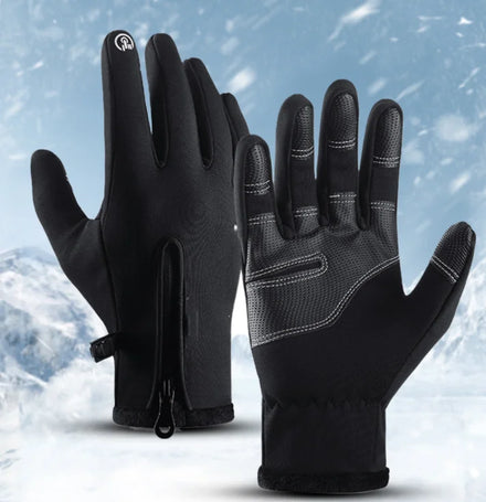 Warm Outdoor Winter Touchscreen Zipper Gloves for Anti Slip Outdoor Sports Gloves Winter Gloves for Bike