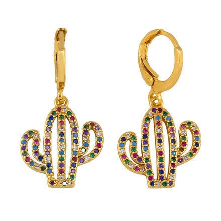 New Fashion Jewelry 18K Gold Plated Starfish Dangle Huggie Earring for Women Earring Hook Star Charms Earring