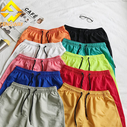 Customized Logo Men Summer Solid Color Beachwear Polyester Wholesale Men's Swim Shorts