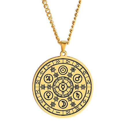 Secreti Geomantici the Secrets of Geomancy Using Symbols Processes for Magical Purposes Amulet Stainless Steel Pendant Necklace