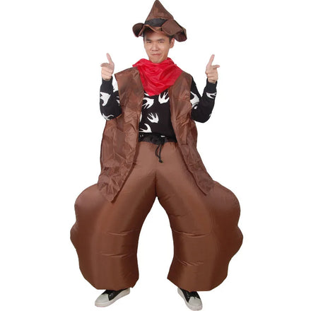 Party Show West Cowboy Funny Inflatable Cowboy Costume Adult Wear Fat Mascot Blow up Dress Suit for Adults