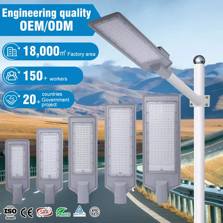 Commercial Factory Price Led Classic Stand Alone 30w 50w 100w 150w 200w Outdoor Led Street Light